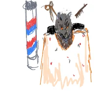 werewolf at hair salon