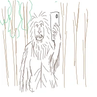 bigfoot taking selfie