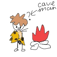 caveman discovering fire