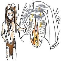 caveman discovering fire