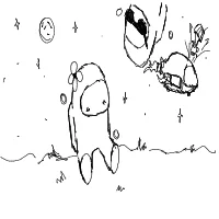 a spaceman being ejected into space