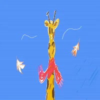giraffe with scarf