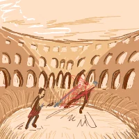 ancient colosseum battle