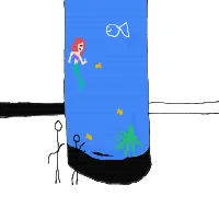 mermaid at aquarium