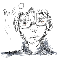 Expressive monochrome portrait sketch
