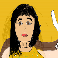 Bold portrait with a yellow background
